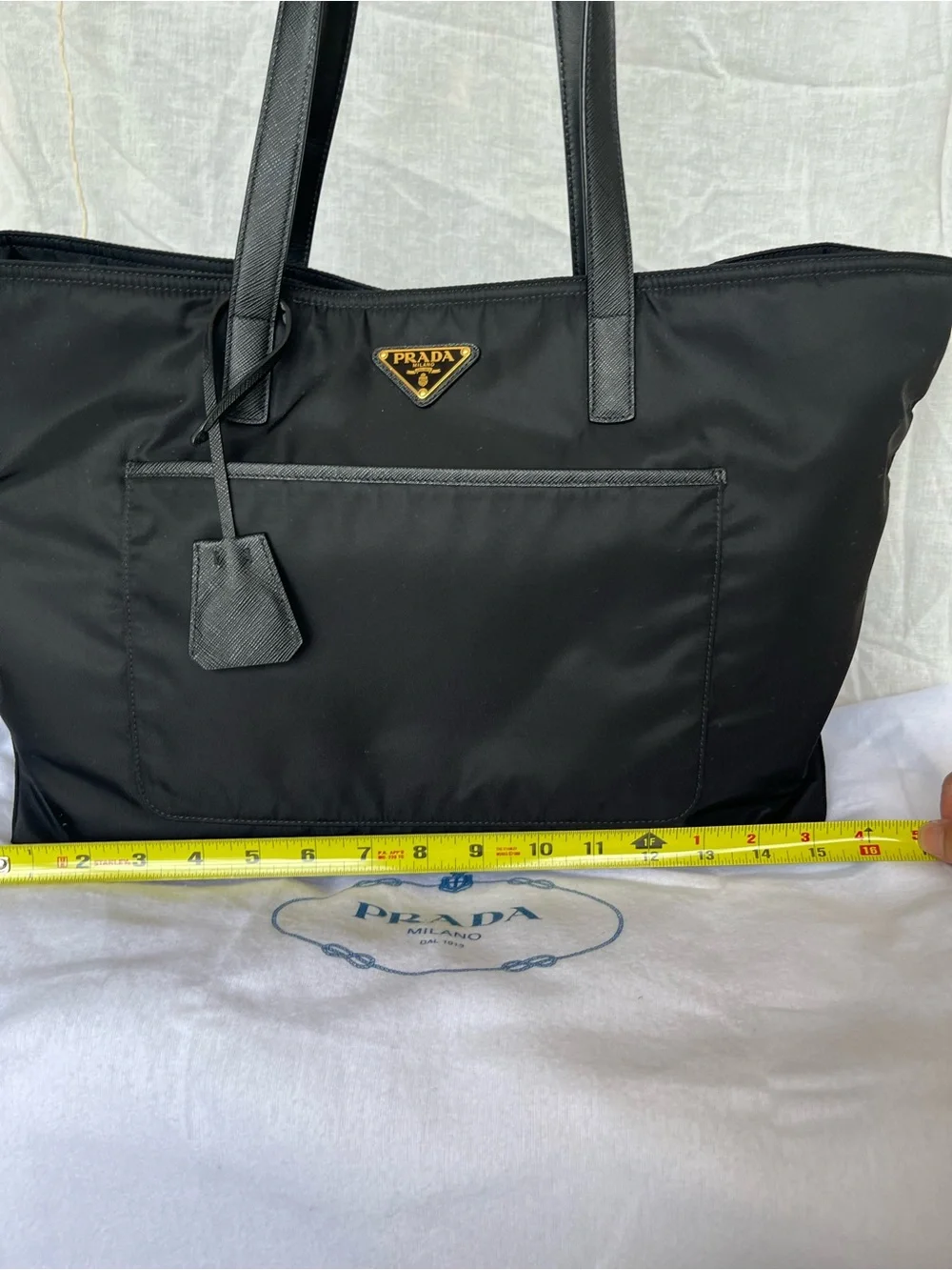 Prada Black 1978 Re-Edition Nylon Shopping Tote Bag - Prada